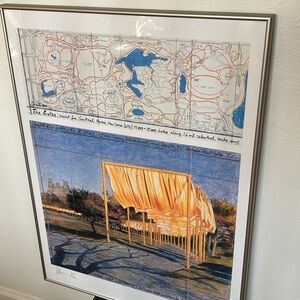 Off-set lithograph signed, Javacheff Christo, The Gates III.  79 tall x 57 wide.